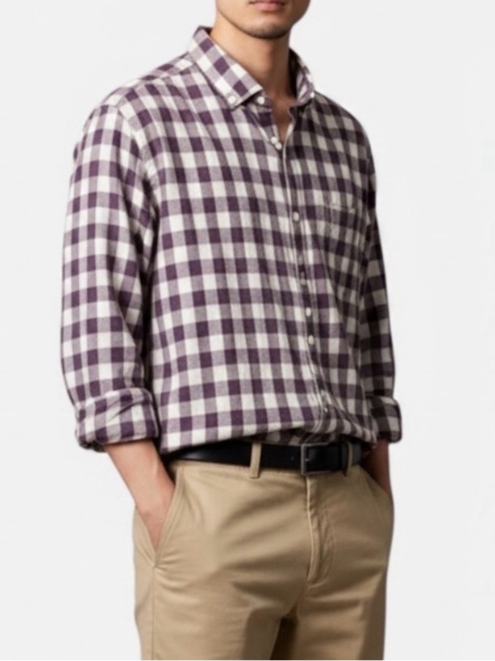 Rodd & Gunn Albini Luxury Italian Fabric Sports Fit Shirt Purple White Check XL